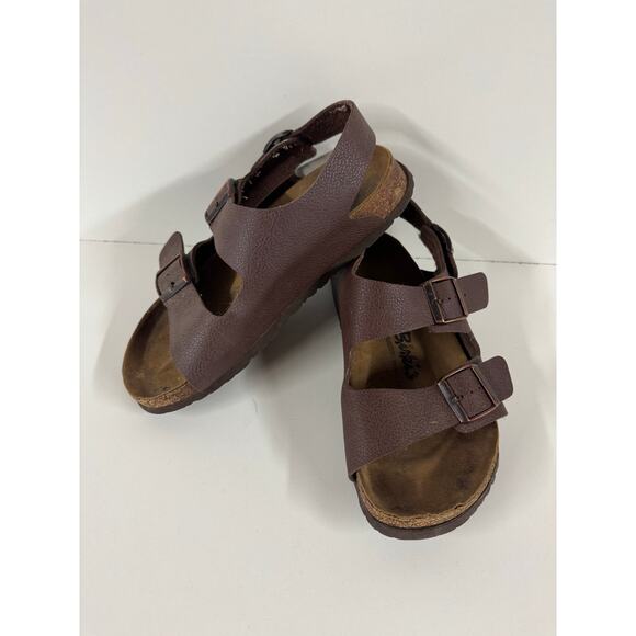 Birkenstock Sandals Men’s 9 Women’s 11 Brown Leather 42 Made in Germany Boho - Picture 1 of 8